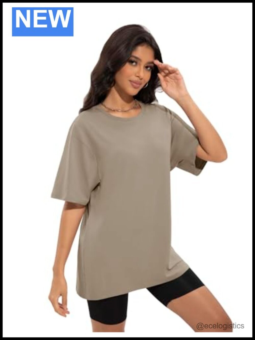 Oversized Loose Fit Crew Neck Short Sleeve T-Shirt Tee Plus Size